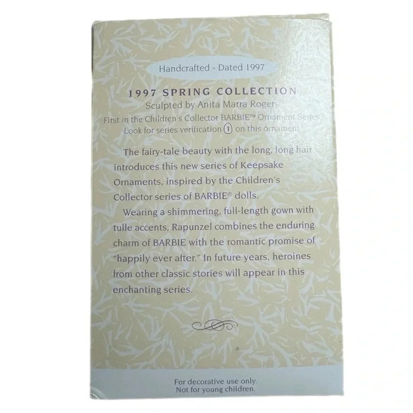 Rapunzel Barbie Spring Hallmark Ornament 1997 Keepsake Handcrafted by A. Rogers - Picture 4 of 5